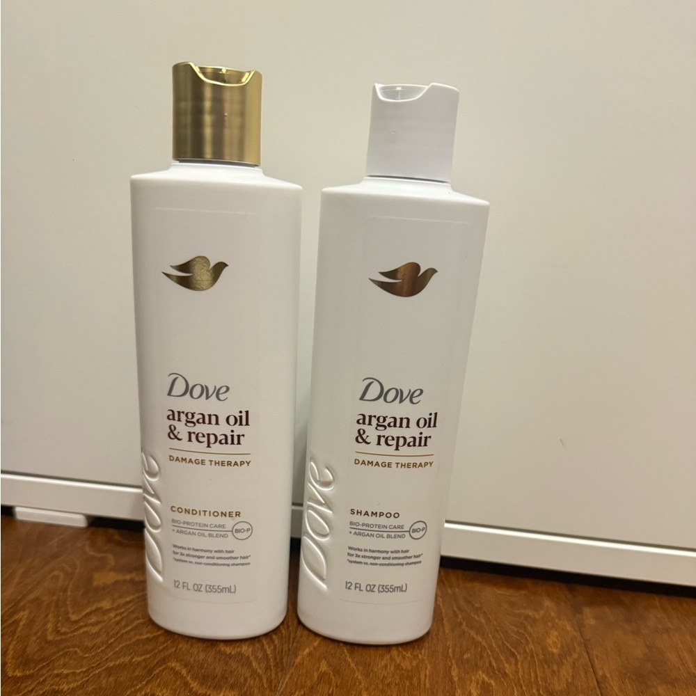 NWT Bundle of Dove Argan Oil & Repair Shampoo and Conditioner Set